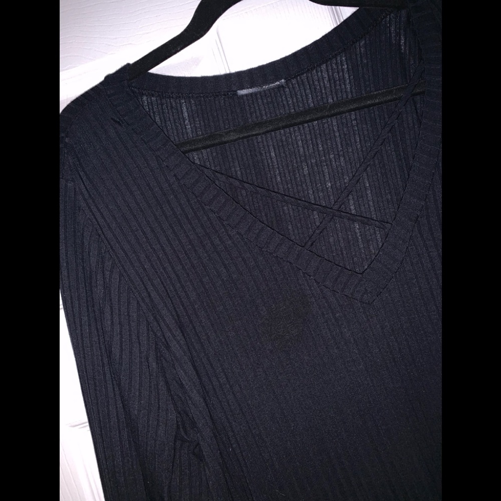 Black cross front shirt